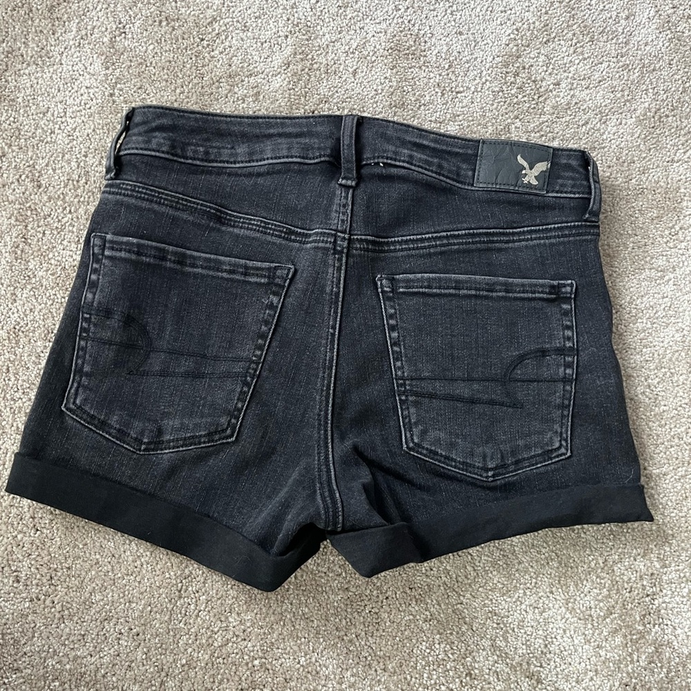 Black denim American Eagle shorts